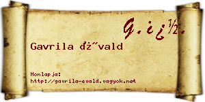 Gavrila Évald névjegykártya